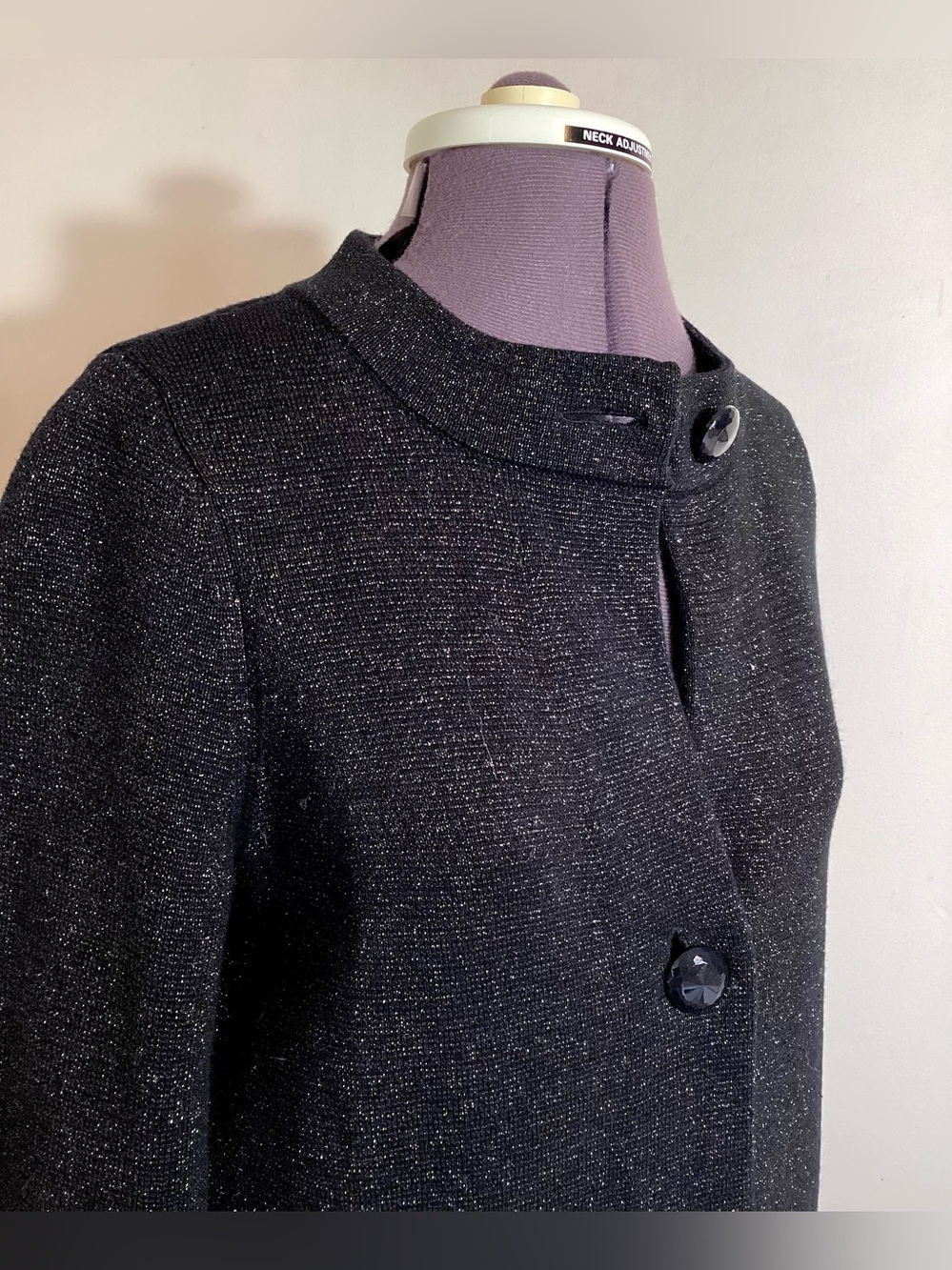 J.McLaughlin Black Metallic Knit Coatigan Size S - Picture 4 of 16